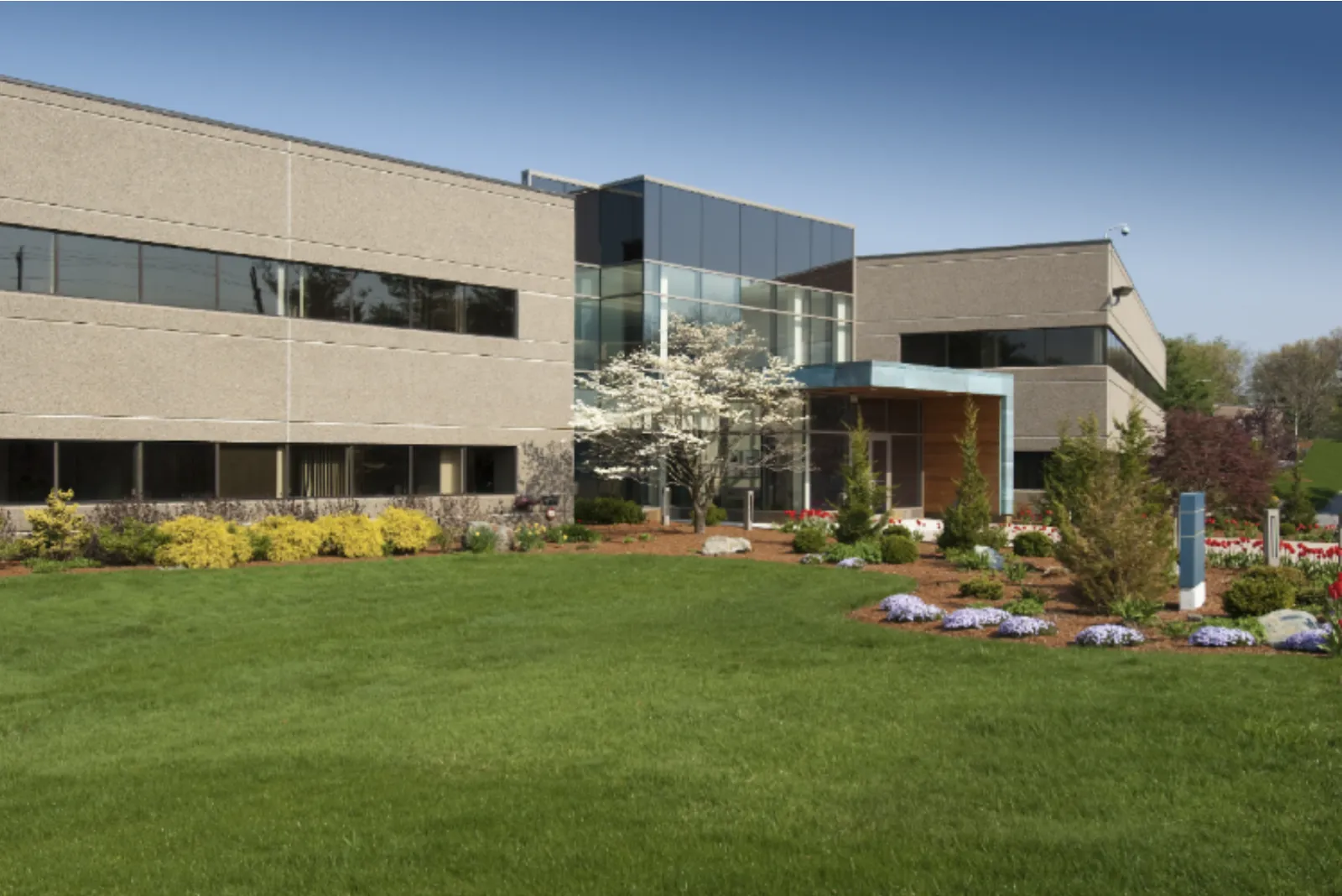A professionally landscaped commercial property in Greater Lansing, Michigan